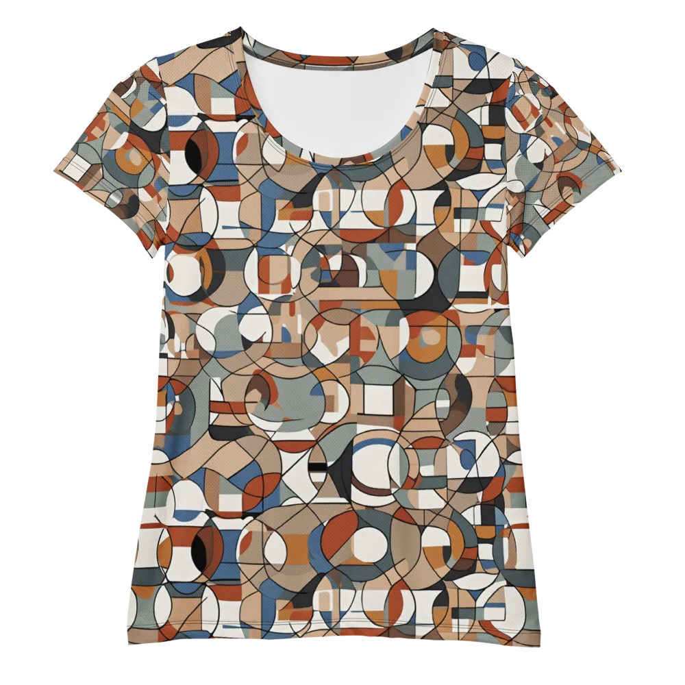 Contour Mosaic on Women's Athletic T-Shirt — Front