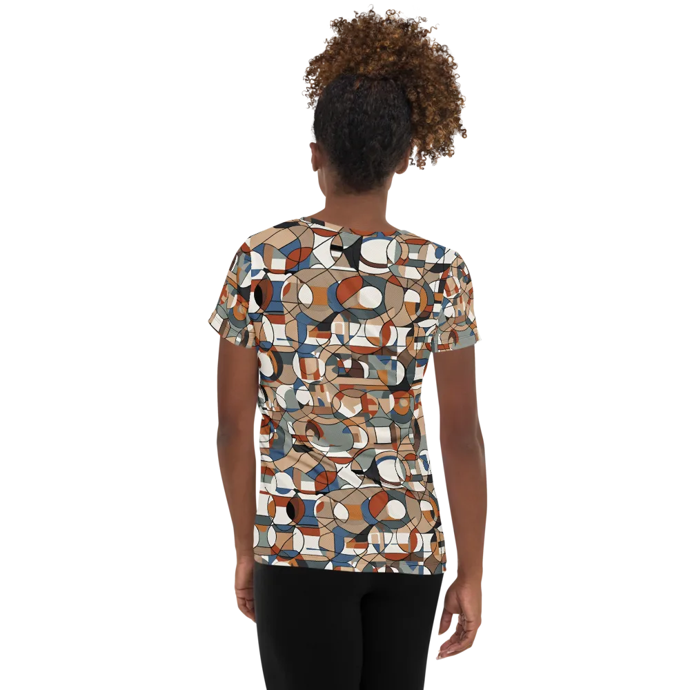 Contour Mosaic on Women's Athletic T-Shirt — Back