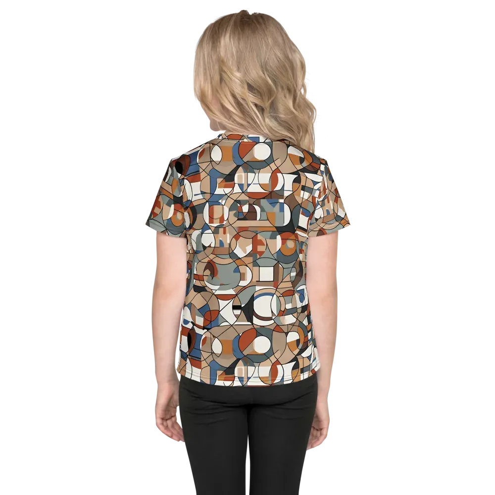 Contour Mosaic on Kids Crew Neck T-Shirt — Back
