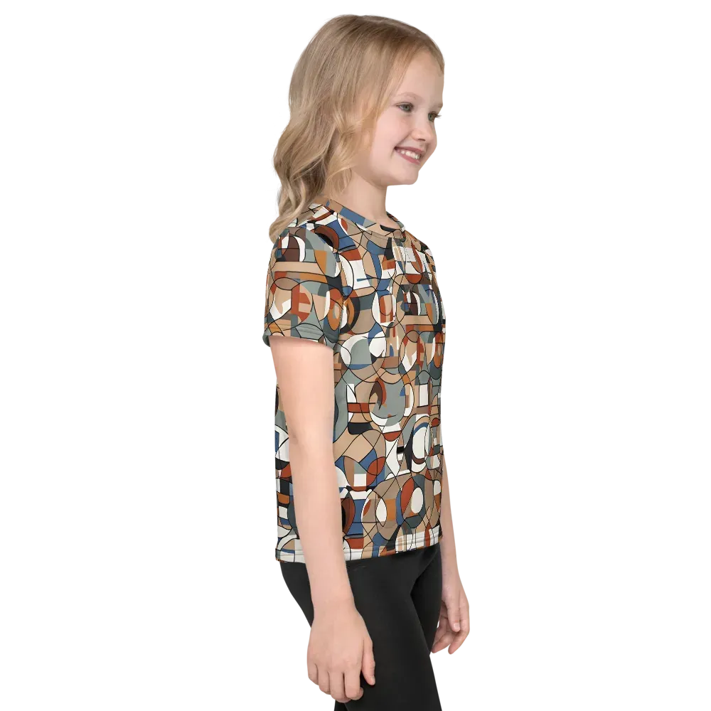 Contour Mosaic on Kids Crew Neck T-Shirt — Right