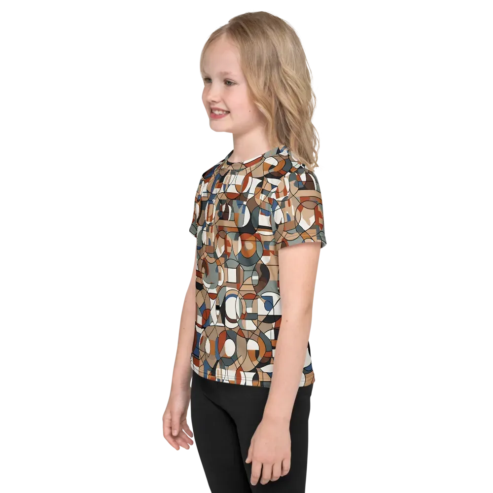 Contour Mosaic on Kids Crew Neck T-Shirt — Left