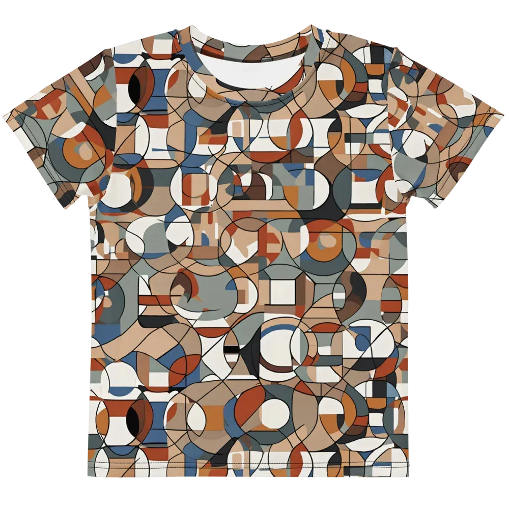 Contour Mosaic on Kids Crew Neck T-Shirt — Front