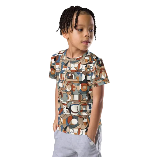 Contour Mosaic on a Kids Crew Neck T-Shirt