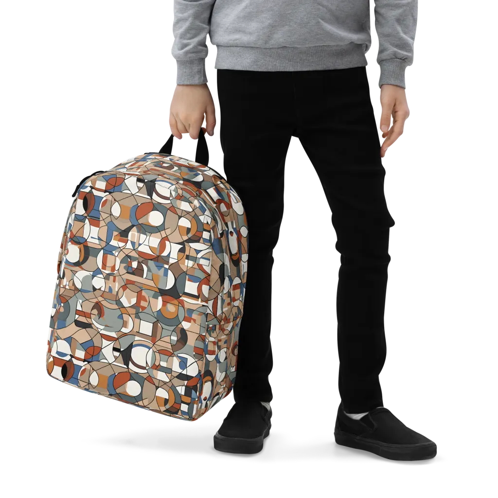 Contour Mosaic on Minimalist Backpack — Zoomed-in
