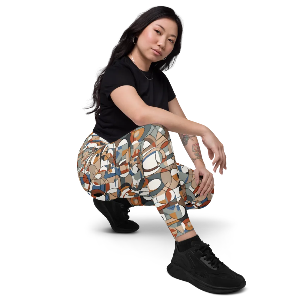 Contour Mosaic on Leggings with Pockets — Right Front