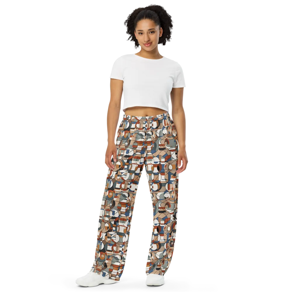 Contour Mosaic on Wide-Leg Pants — Front