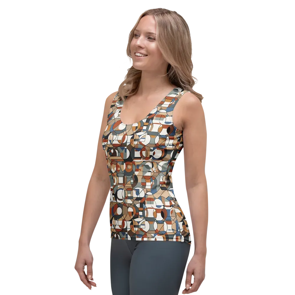 Contour Mosaic on Women's Tank Top — Left Front