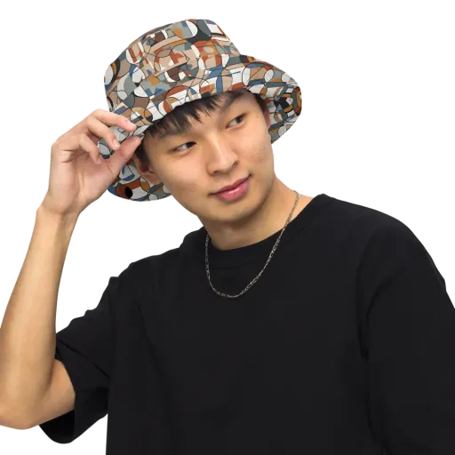 Contour Mosaic on a Reversible Bucket Hat