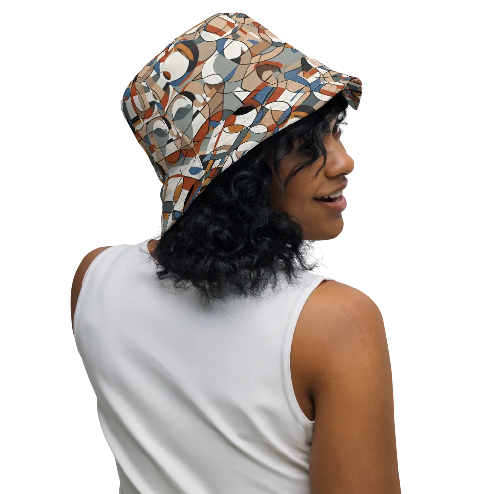 Contour Mosaic on Reversible Bucket Hat — Right Outside