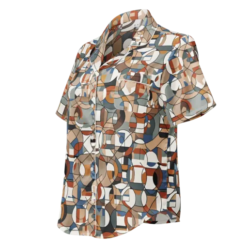 Contour Mosaic on a Women's Short Sleeve Pajama Top