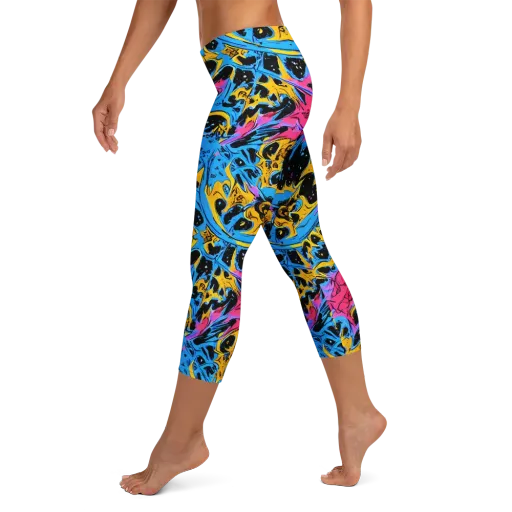 Electric Inkstorm on a Capri Leggings