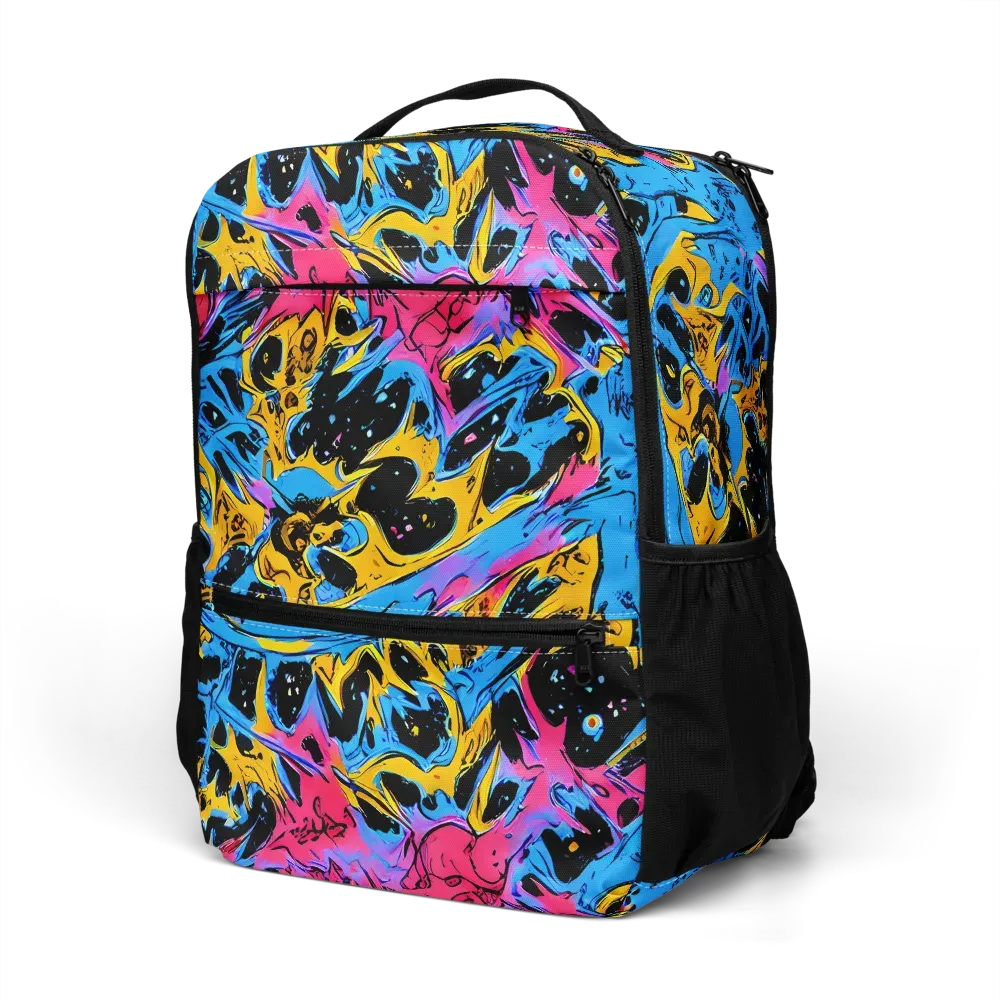 Electric Inkstorm on Utility Backpack — Left Front