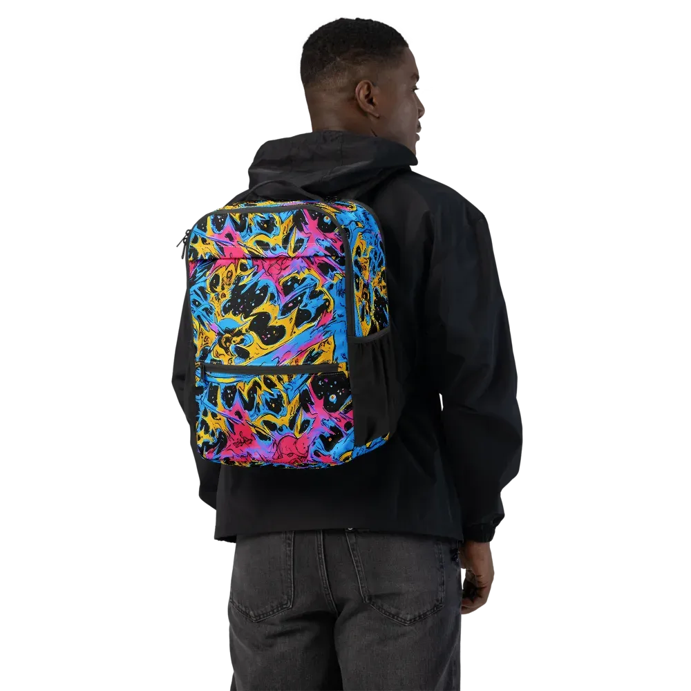 Electric Inkstorm on Utility Backpack — Back