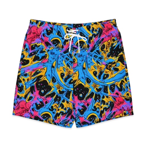 Electric Inkstorm on a Men's Board Shorts
