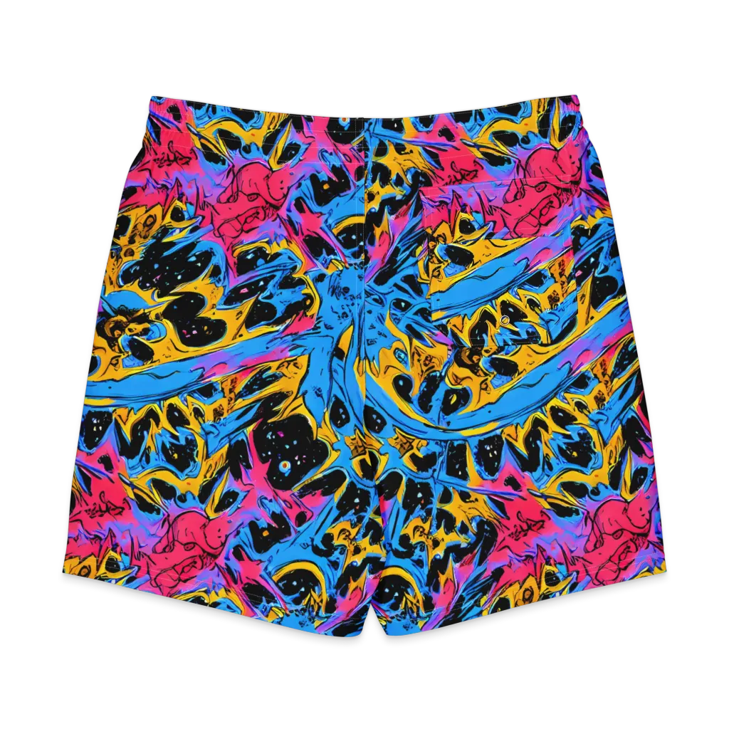 Electric Inkstorm on Men's Board Shorts — Back