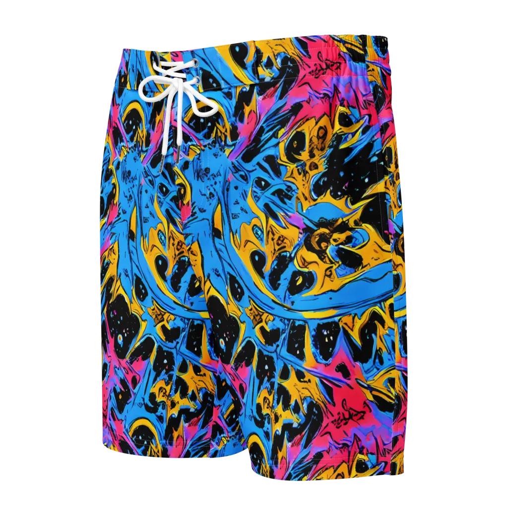 Electric Inkstorm on Men's Board Shorts — Front