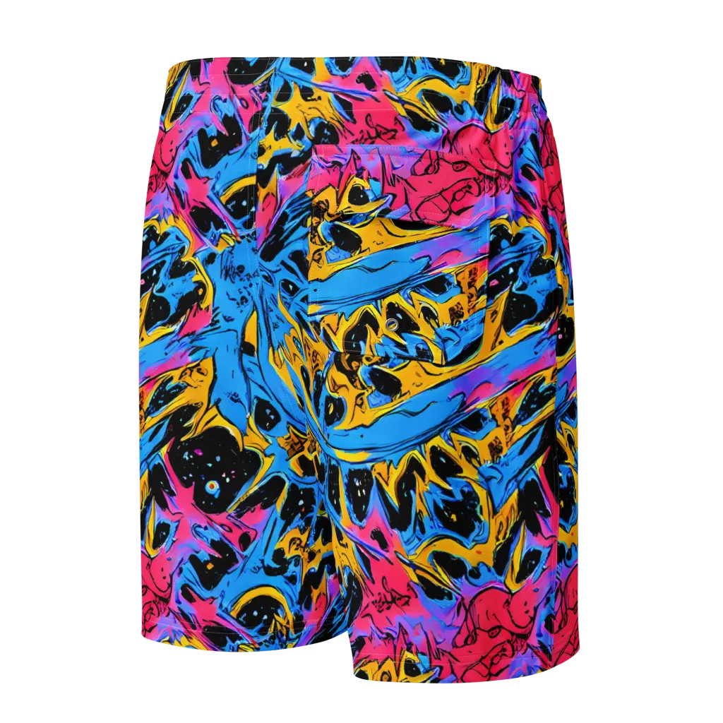 Electric Inkstorm on Men's Board Shorts — Back