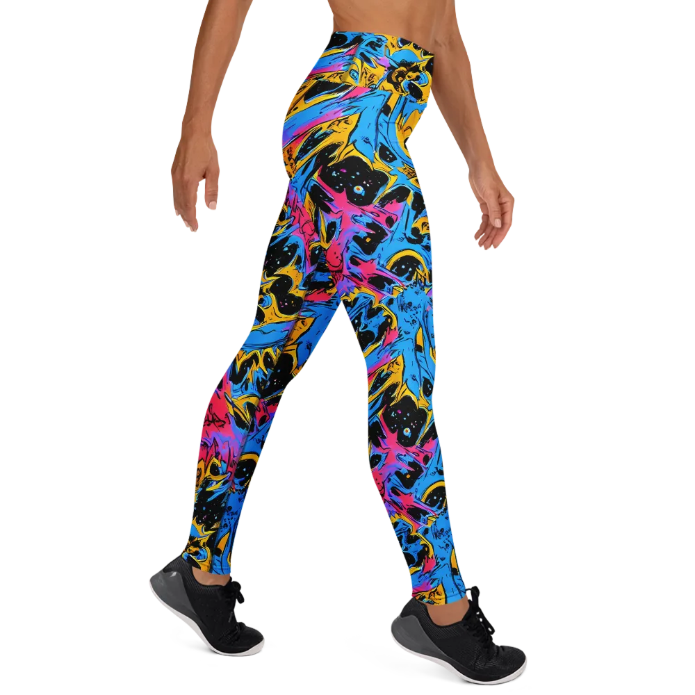 Electric Inkstorm on Yoga Leggings — Right