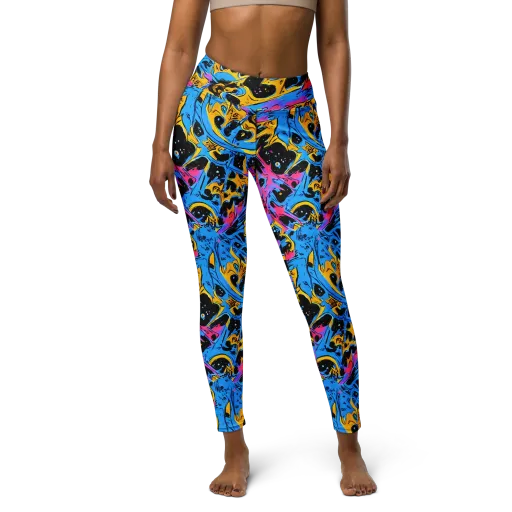 Electric Inkstorm on a Yoga Leggings