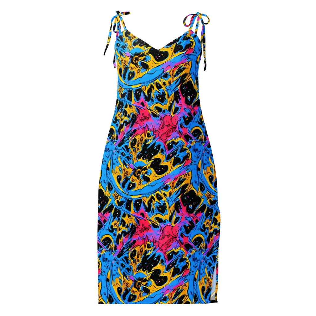 Electric Inkstorm on Slip Dress — Front