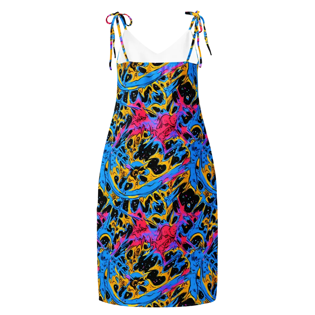 Electric Inkstorm on Slip Dress — Back
