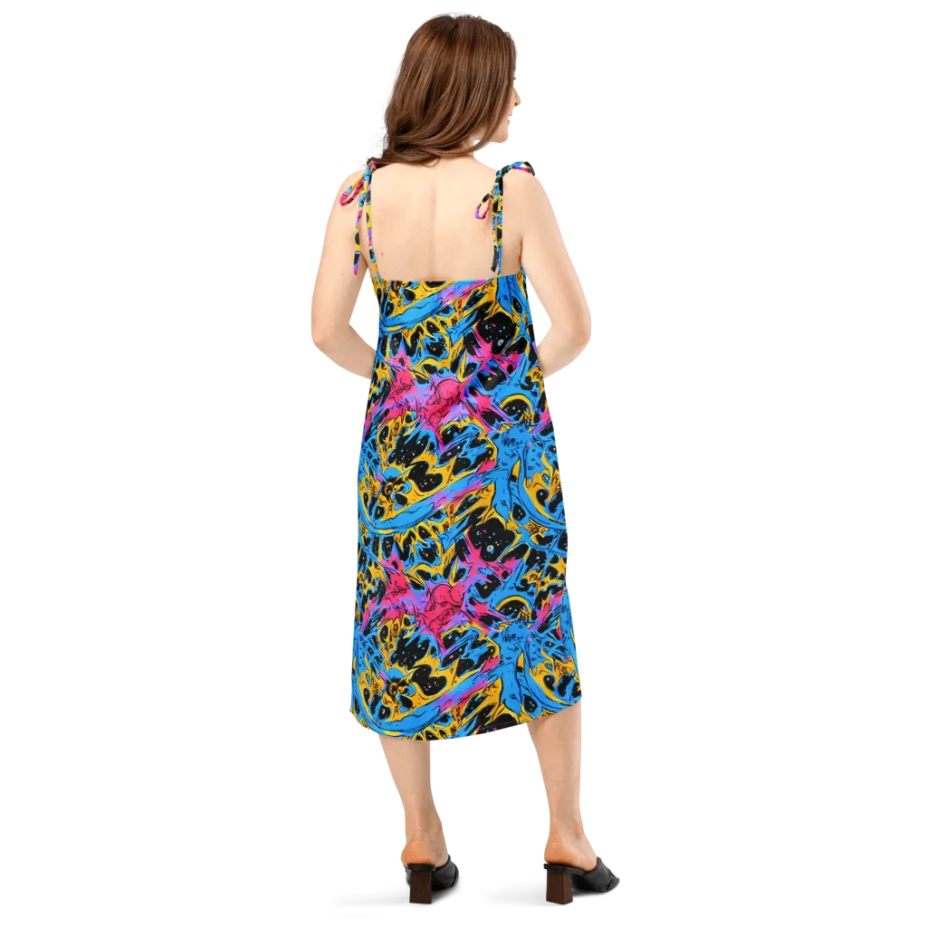 Electric Inkstorm on Slip Dress — Back