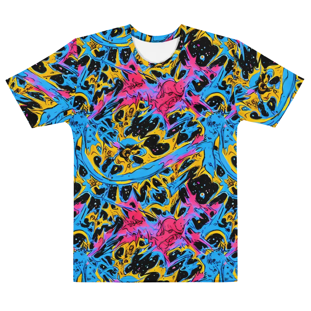 Electric Inkstorm on Men's Cotton Crew Neck T-Shirt — Front