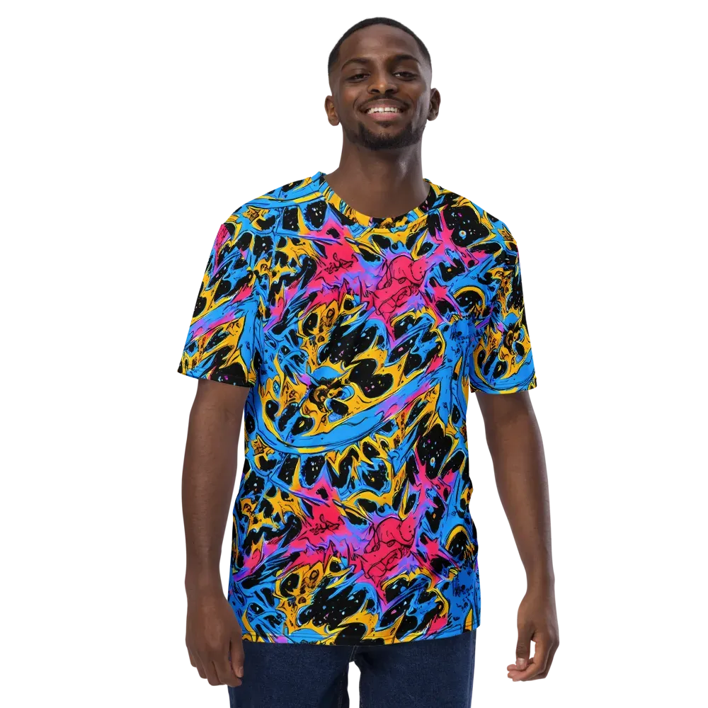 Electric Inkstorm on Men's Crew Neck T-Shirt — Front