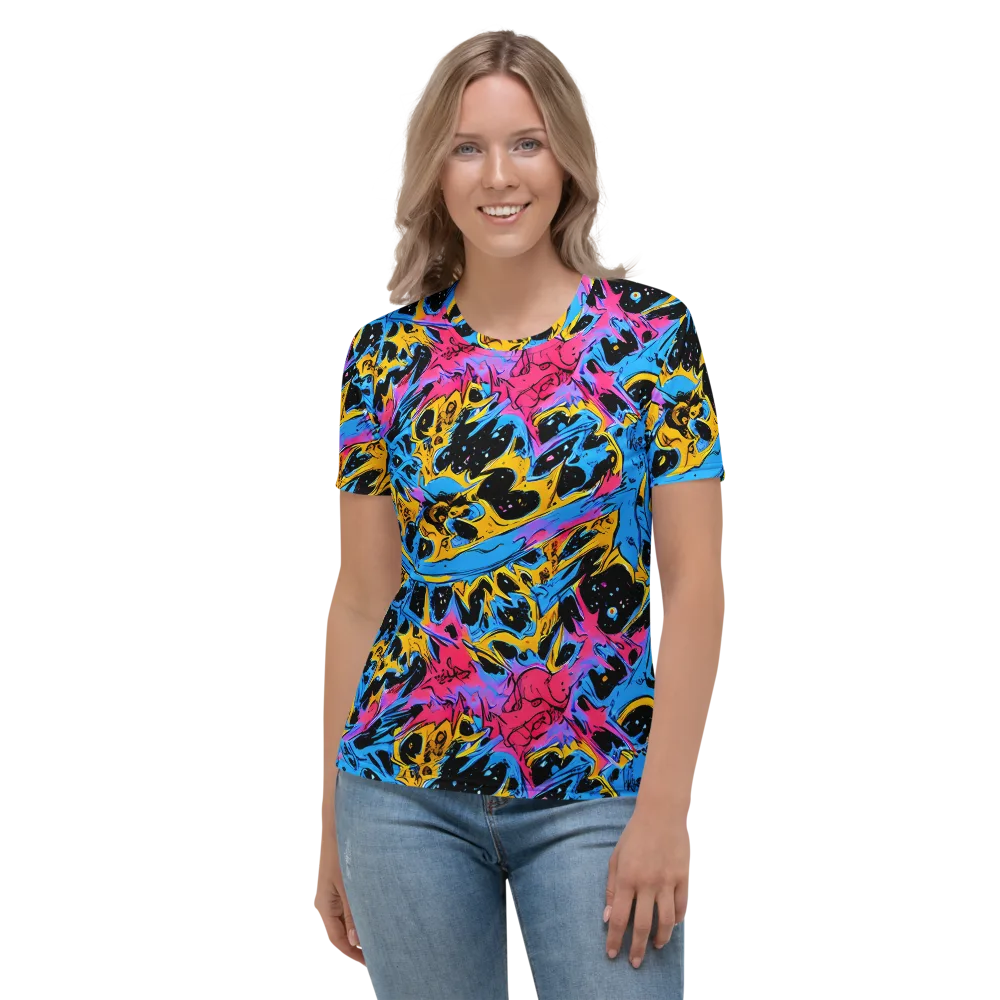 Electric Inkstorm on Women's Crew Neck T-Shirt — Front