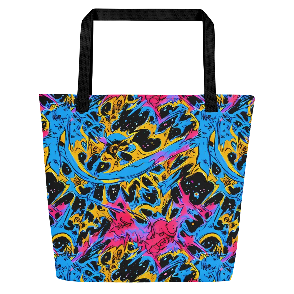 Electric Inkstorm on Large Tote Bag W/ Pocket — Front