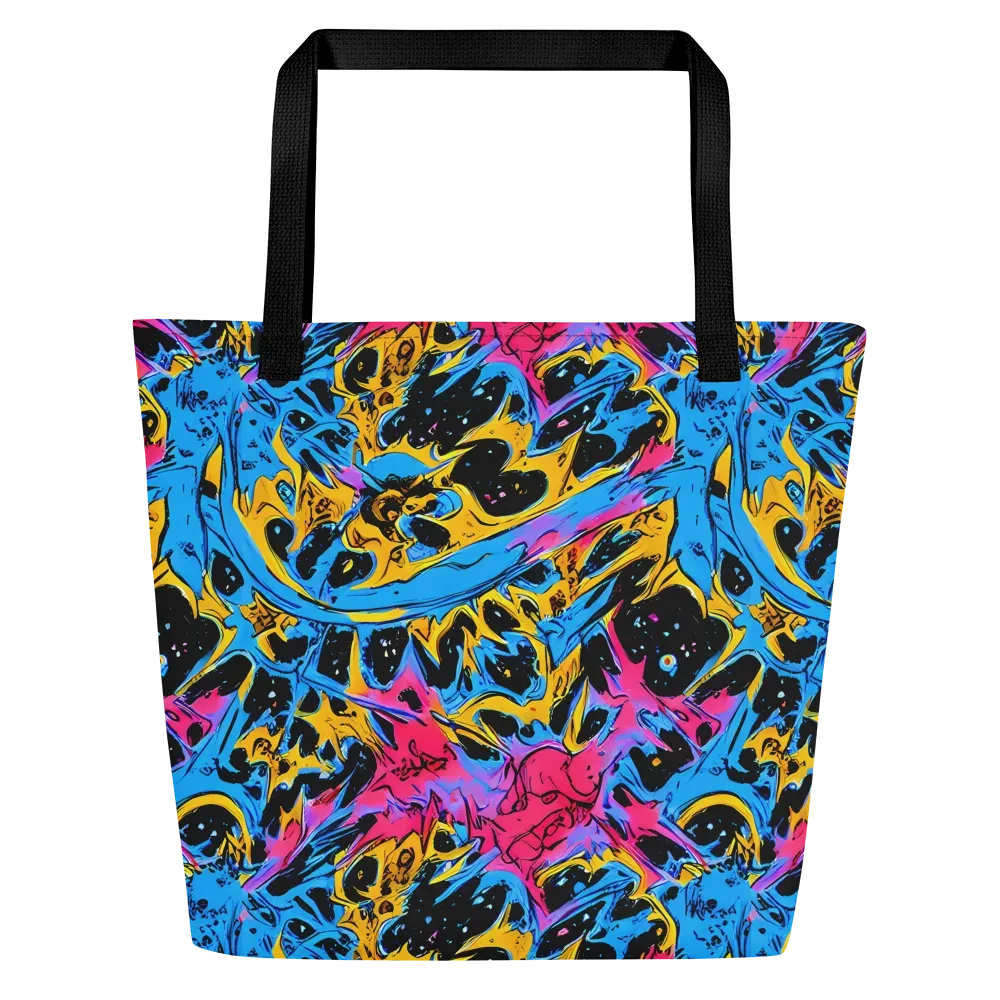 Electric Inkstorm on Large Tote Bag W/ Pocket — Front