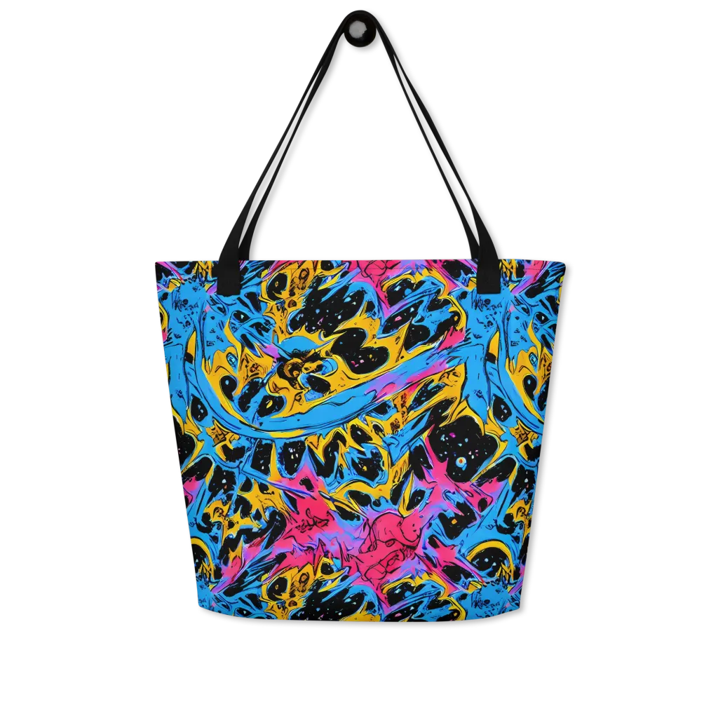 Electric Inkstorm on Large Tote Bag W/ Pocket — Front