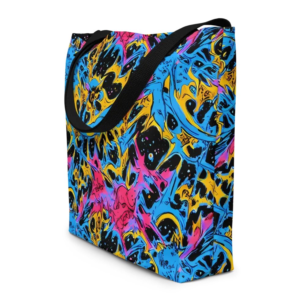 Electric Inkstorm on Large Tote Bag W/ Pocket — Front