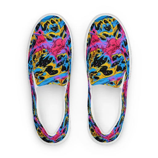 Electric Inkstorm on a Women's Slip-On Canvas Shoes