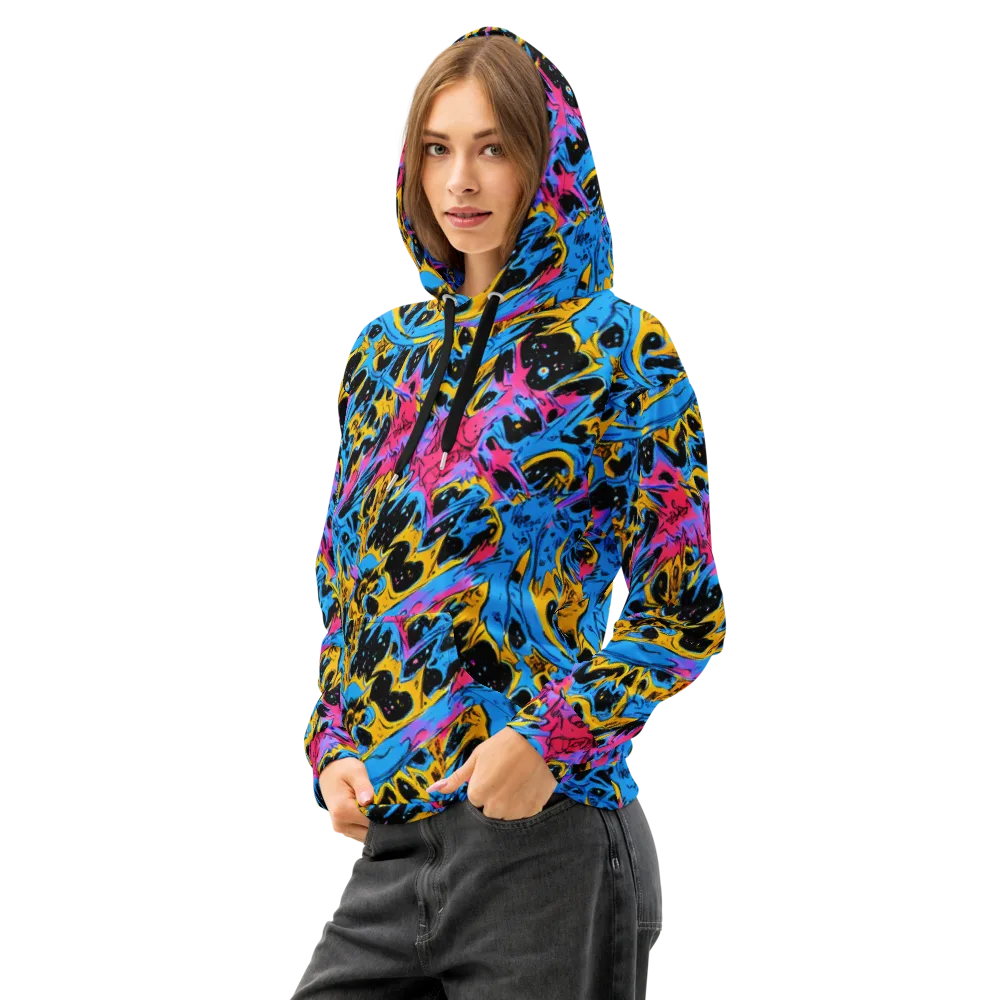 Electric Inkstorm on Cotton Hoodie — Left Front