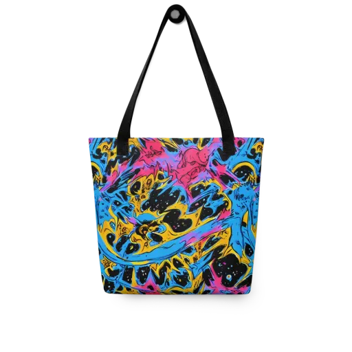 Electric Inkstorm on a Tote Bag