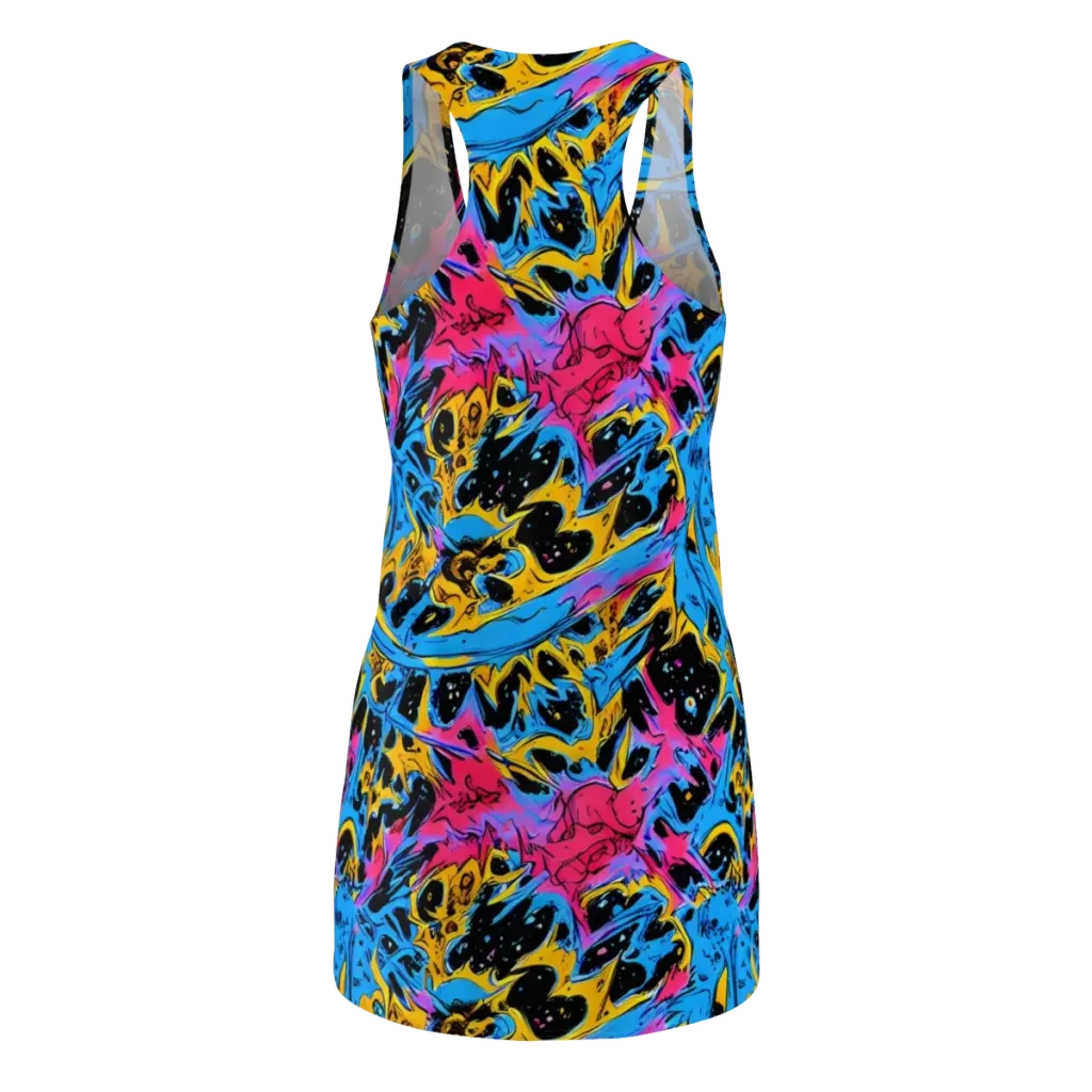 Electric Inkstorm on Racerback Dress — Back
