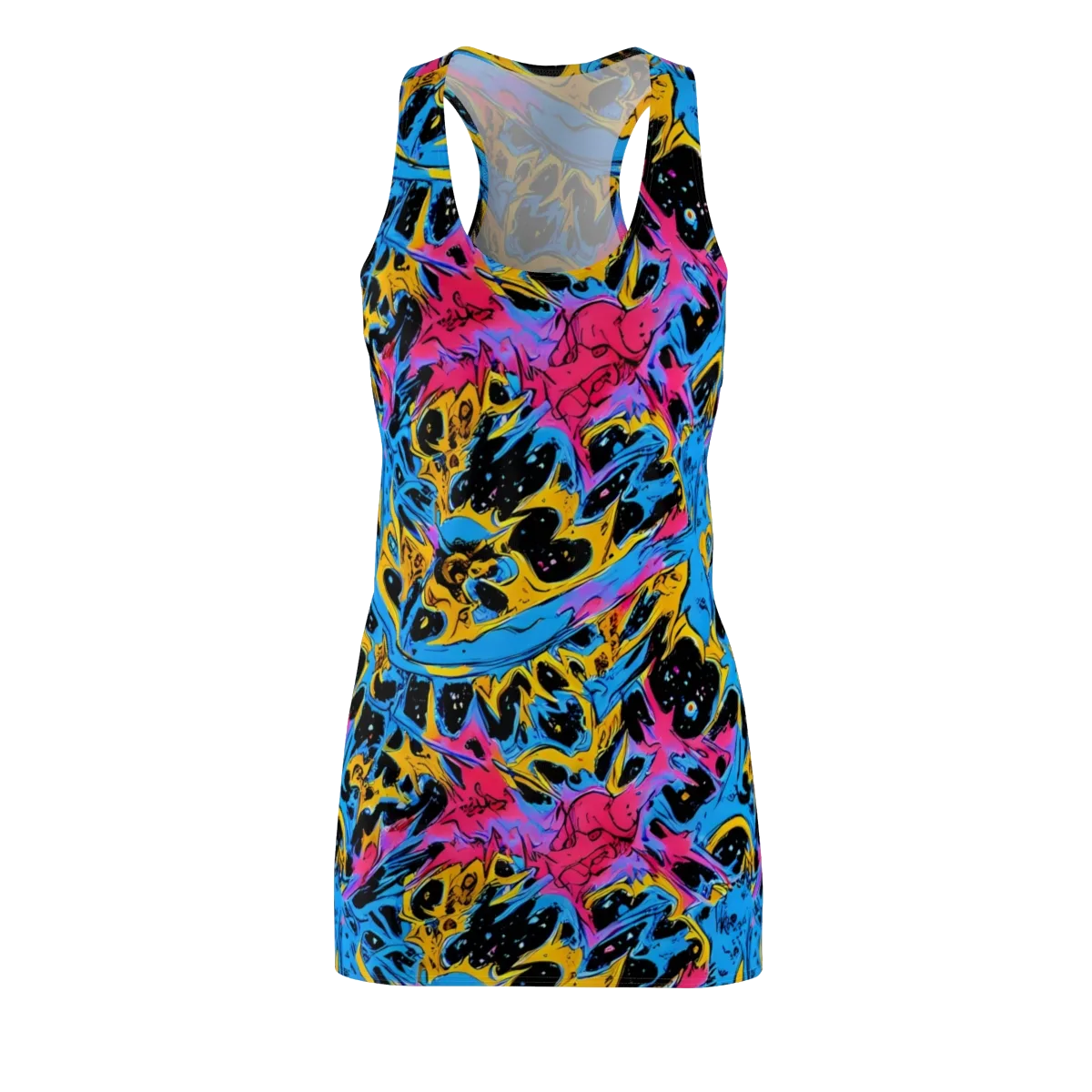 Electric Inkstorm on Racerback Dress — Front