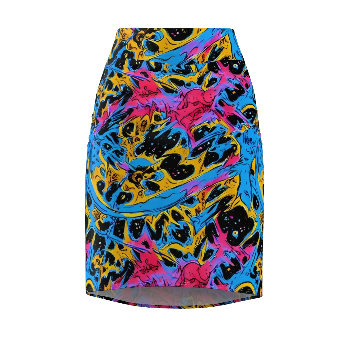 Electric Inkstorm on Pencil Skirt — Front