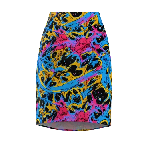 Electric Inkstorm on a Pencil Skirt