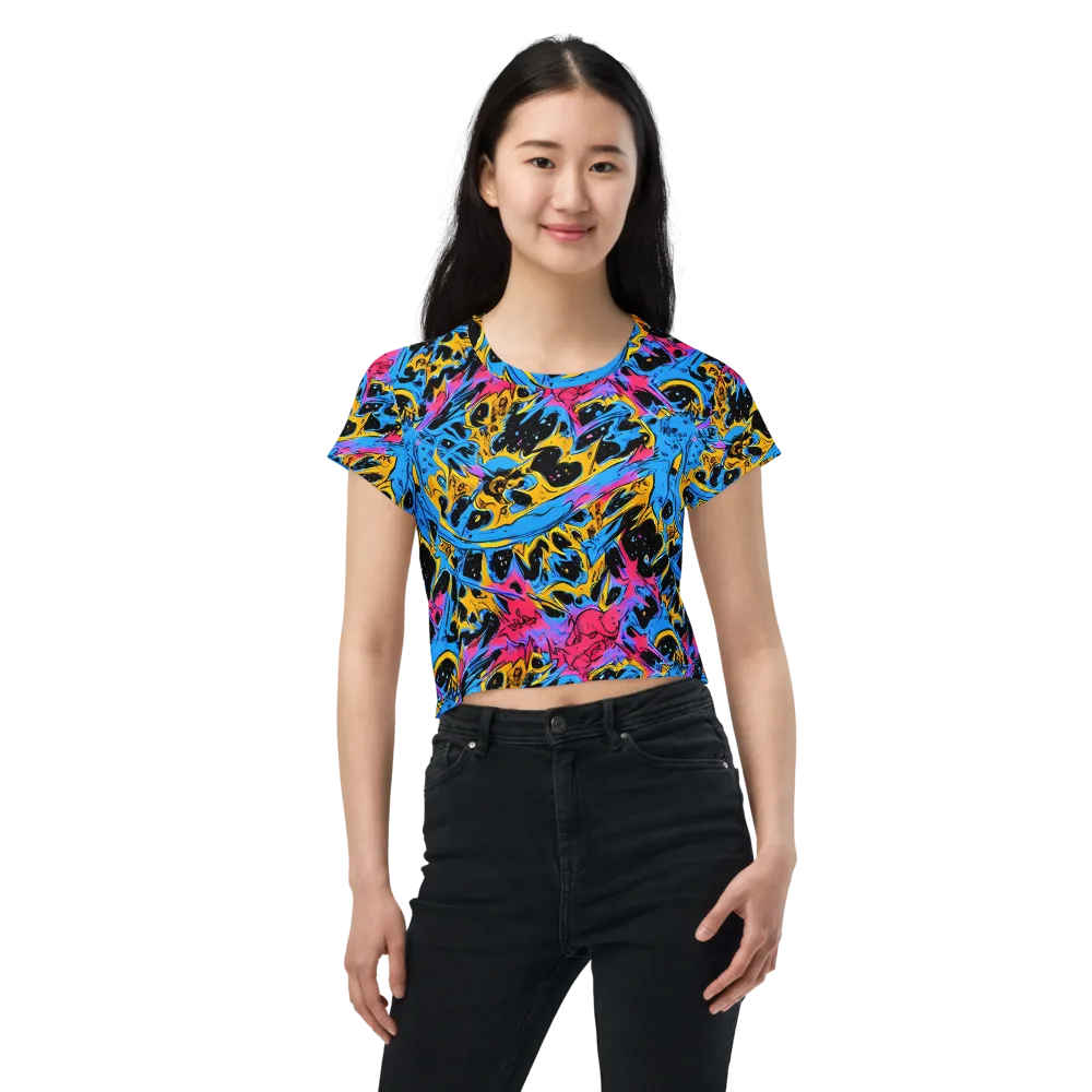 Electric Inkstorm on Crop Tee — Front