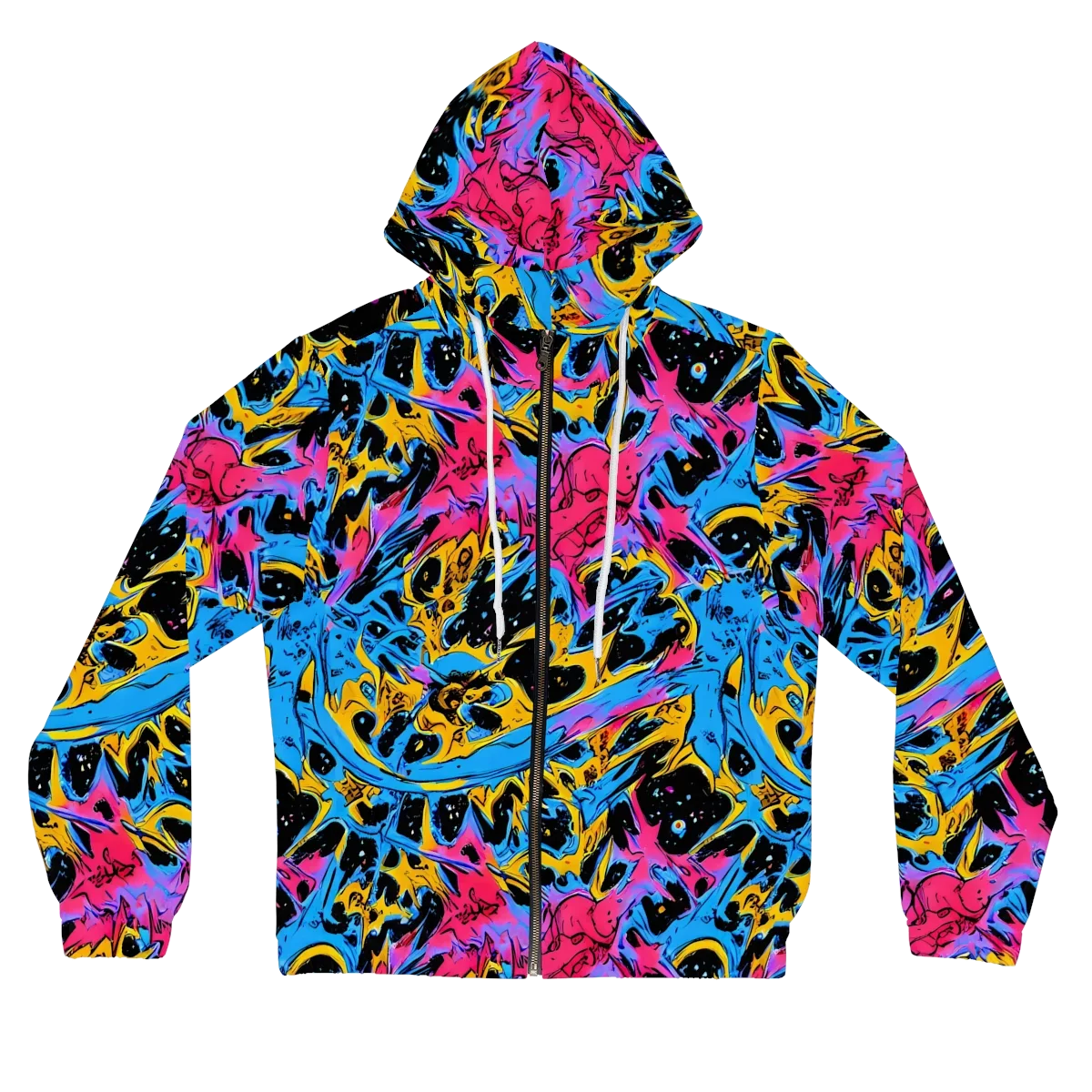 Electric Inkstorm on Women's Full-Zip Hoodie — Front