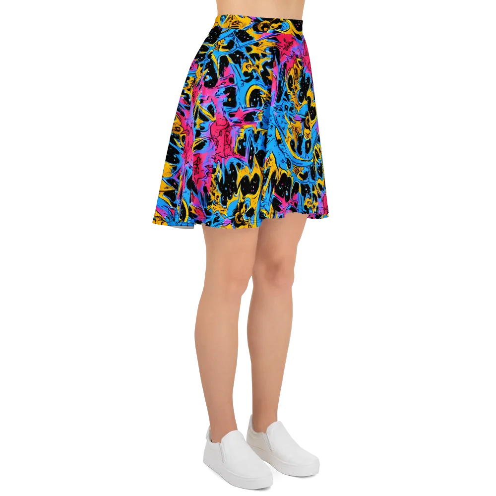 Electric Inkstorm on Skater Skirt — Right