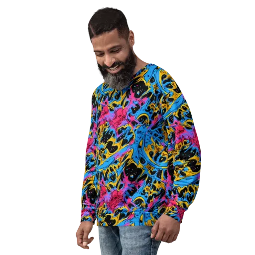 Electric Inkstorm on a Sweatshirt