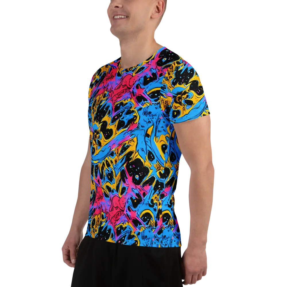 Electric Inkstorm on Men's Athletic T-Shirt — Left