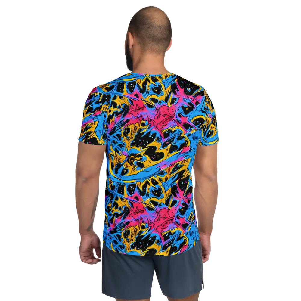 Electric Inkstorm on Men's Athletic T-Shirt — Back