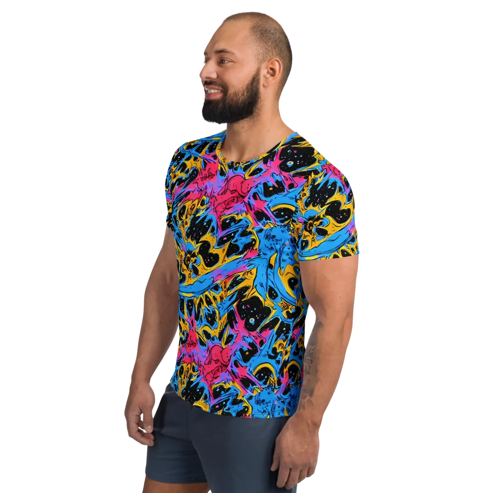 Electric Inkstorm on Men's Athletic T-Shirt — Left