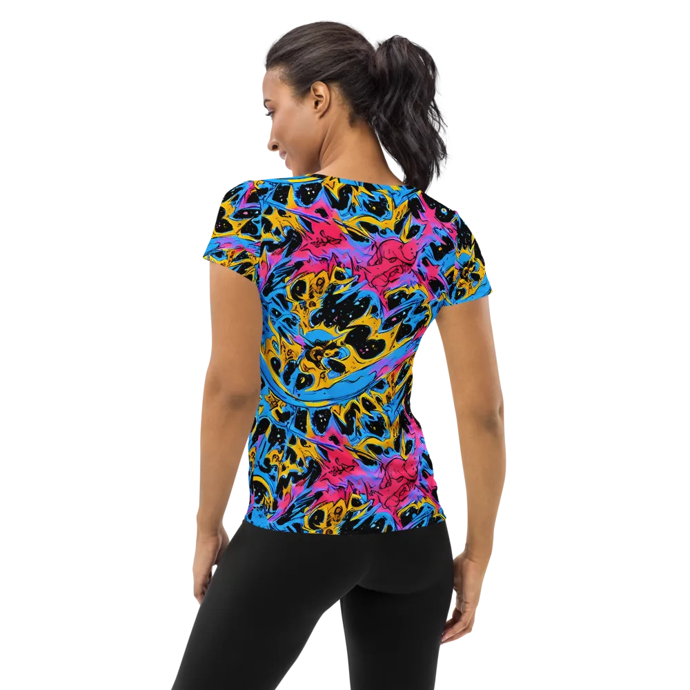 Electric Inkstorm on Women's Athletic T-Shirt — Back