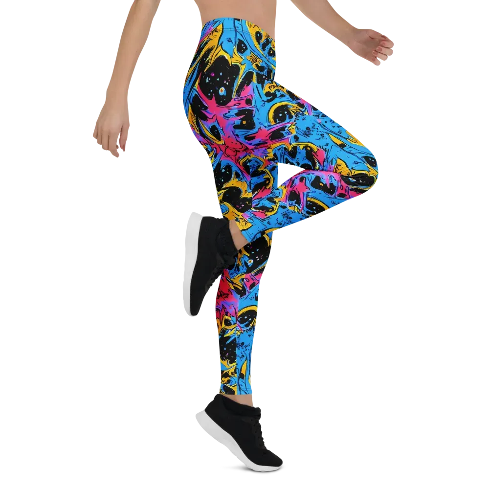 Electric Inkstorm on Leggings — Right