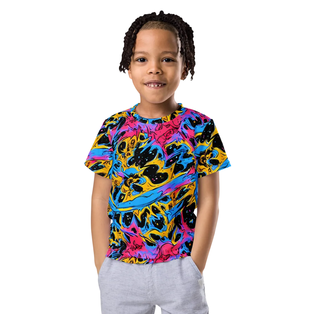 Electric Inkstorm on Kids Crew Neck T-Shirt — Front